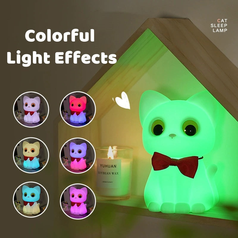 Squishy Bowtie Cat LED Nachtlampje