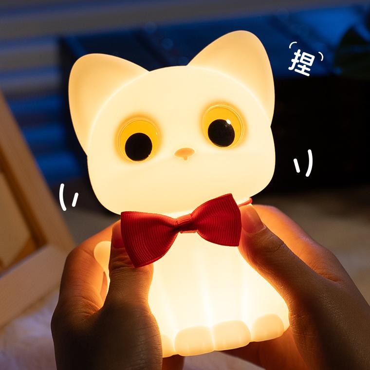 Squishy Bowtie Cat LED Nachtlampje