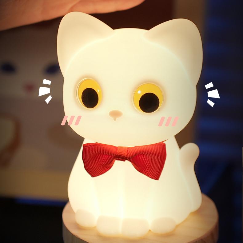Squishy Bowtie Cat LED Nachtlampje