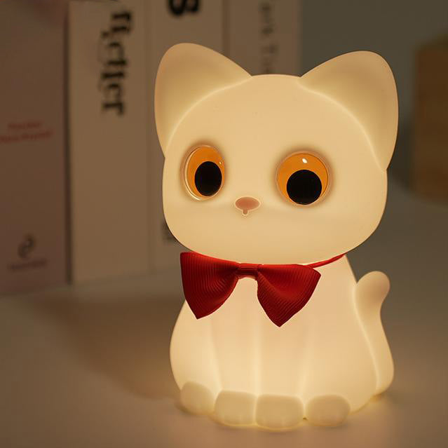 Squishy Bowtie Cat LED Nachtlampje