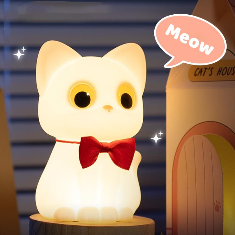 Squishy Bowtie Cat LED Nachtlampje